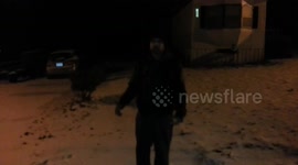 Frozen ice Slip N Slide FAIL
