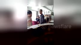 Man slaps train attendant repeatedly after being disallowed to sit in dining carriage
