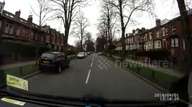 near miss car pulls out