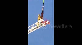 Firefighters rescue man after bungee jump malfunction