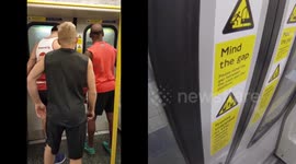 Runners race London underground train to the next stop