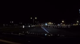 incredible lightning caught on dashcam
