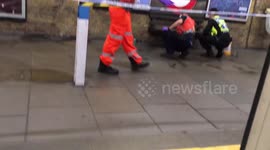Police investigate stabbing scene at Leytonstone station