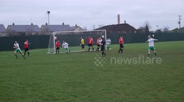 Non league footballer scores directly from corner