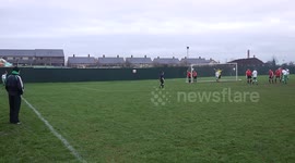 Non league footballer scores directly from corner