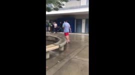 High school teenager sucker punches kid from behind then stomps on his head