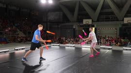 Intense juggling battle takes place at 2017 European Juggling Convention