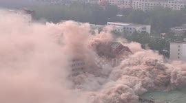 China's largest demolition brings down 36 skyscrapers in 15 seconds