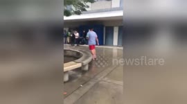 Newsflare Edit - High school teenager sucker punches kid from behind then stomps on his head