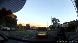 Reckless Quad Biker and Biker pull wheelies without helmets in Birmingham, UK - Front View