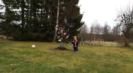 Newsflare Edit - Man gets hit while filming son fire toy bow and arrow