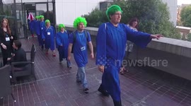 Cosplayers stage hilarious Lemmings game reenactment in UK