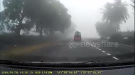 Dangers of driving in fog on 2 laned roads