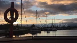 A timelapse of the sun setting at Turfs Yurt in South Devon, England, UK
