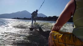 The Silver Surfer goes wakesurfing
