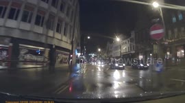 Near Miss: Pedestrian Steps Into Road