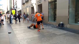 Freestyle footballers show off incredible juggling skills