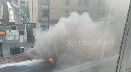 Bus on Fire Finchley Road London