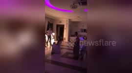Hilarious wedding bouquet toss fail