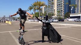 Darth Vader Force Chokes BMX Rider - Does he Survive?