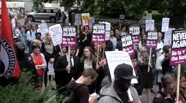 Protesters gather in London in solidarity with Charlottesville anti-fascists
