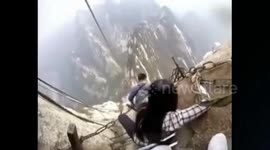 Hikers take on world's most dangerous footpath