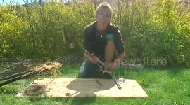 Survivor Dude: How To Make Fire With A Fire Bow With Close-Up
