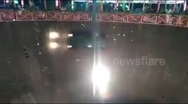 Stunt-woman survives after plunging 30 feet to ground - during risky Well of Death show in India