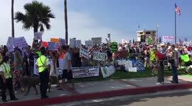 Rally for Peace, Laguna Beach. Anti-trump protest.