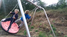 Summer fun on a swing