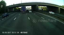 Car gets crushed by HGV