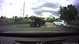 Disgraceful driving on the pavement outside Asda saddle junction