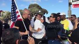 America First Rally , Laguna Beach, debate