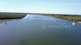 Flying over the Caboolture river