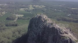 ariel footage of mountain climbers