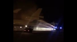 Aircraft APU caught fire at Liège Airport, Belgium during the night