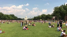 Video 2 People Watching Great American Eclipse National Mall Washington, DC