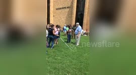 Students watch solar eclipse in the US