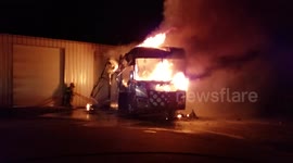Motorhome burnt in the matter of minute.