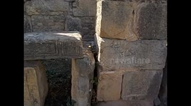 Argelia. Algeria. Djemila. Ruinas romanas. Relieves en las mesas del mercado. Roman ruins. Market. 2016