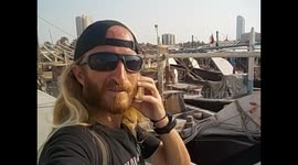 Bahrain. Baréin. Manama. Barcos de madera en el puerto. Wooden boats. Dhows, port. 2016