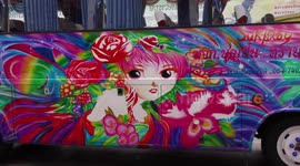 Fantastic designs on Thai buses