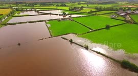 Drone footage shows flooded fields over Northern Ireland