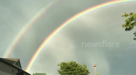 Beautiful double rainbow appears over Pennsylvania after storm