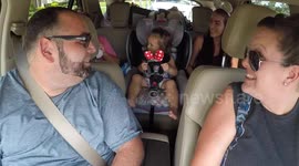 Girl is over excited as she learns she is going on a surprise trip to Disney
