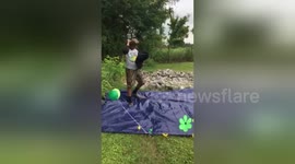 Newsflare Edit - Gender reveal before daddy deploys overseas