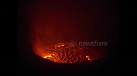 D. R. Congo. Nyiragongo volcano. Views of the lava lake. 2016 (6) At night III