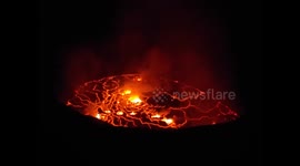 D. R. Congo. Nyiragongo volcano. Views of the lava lake. 2016 (7) At night & zooming