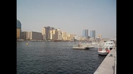 United Arab Emirates. UAE. Dubai. Creek. Deira views from Bur Dubai. Boats. 2016