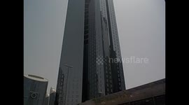 United Arab Emirates. UAE. Dubai. Trade Center. Rascacielos. Burj Dubai lejos. 2016